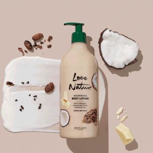 Love Nature nourishing body cream with organic cocoa butter & coconut